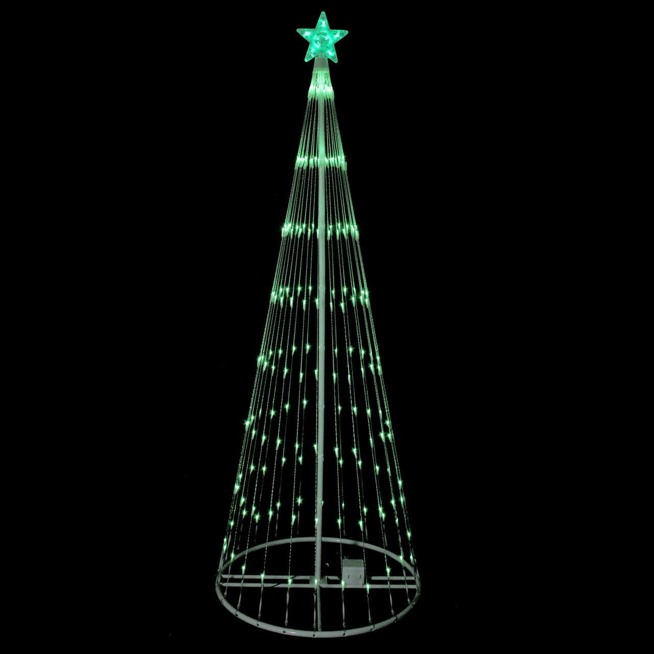 Northlight LED Lighted Show Cone Tree Outdoor Christmas Decoration - 6' - Green Lights